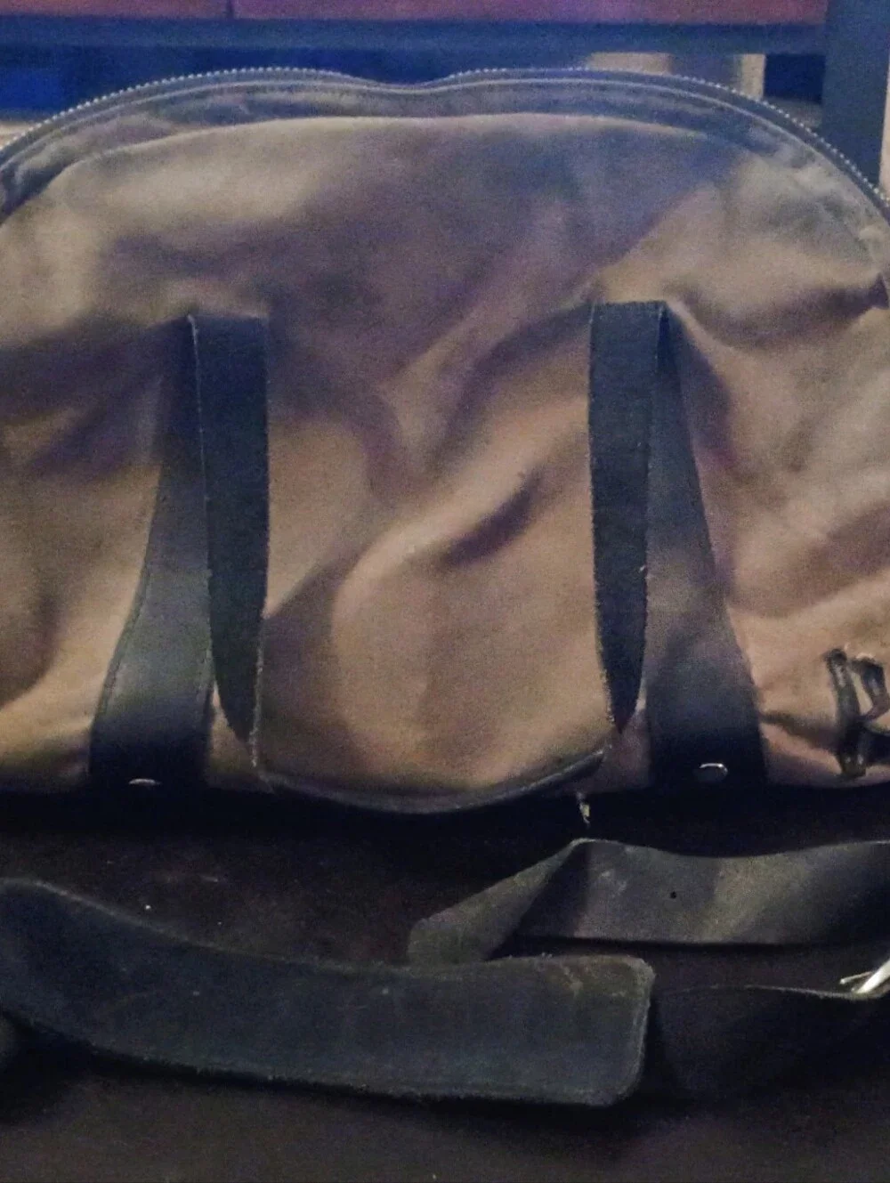 Men's Olive Green Canvas Deerskin Travel Duffel Bag